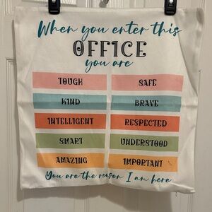 Motivational Office or Classroom Accent Pillow Cover with Colorful Design